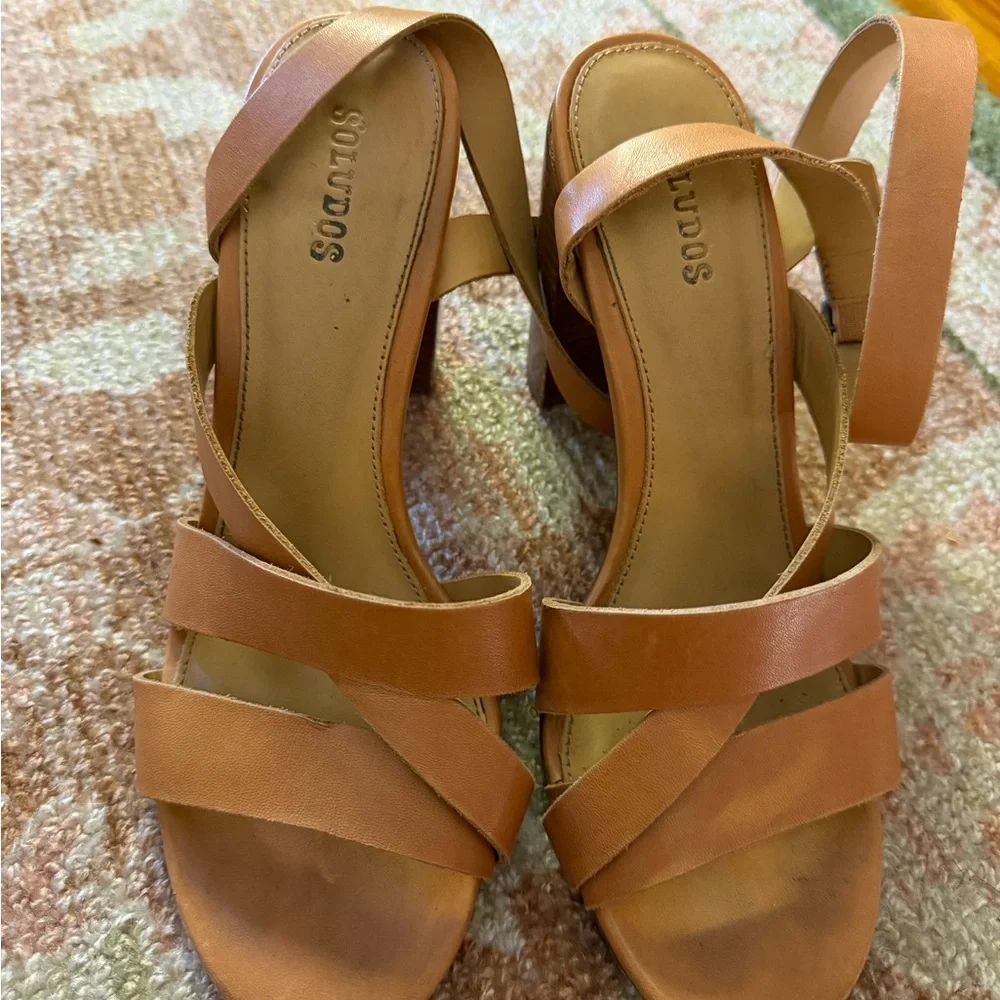 Soludos Women's Brown Strappy Heels - Picture 1 of 3